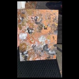 Handmade fluid art/finger painting on canvas